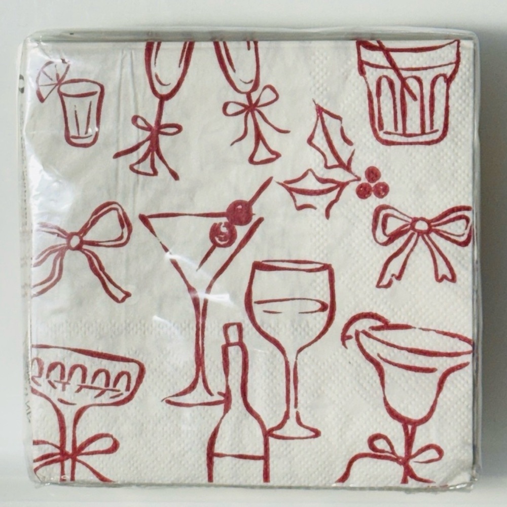 TIPSY AND TOASTY HOLIDAY PAPER COCKTAIL NAPKINS - Picture 2 of 2